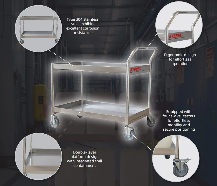 SYSBEL Laboratory Cart – Stainless Steel Spill-Containment Trolley for Safe Chemical Transport SYSBEL Laboratory Cart – Stainless Steel Spill-Containment Trolley for Safe Chemical Transport