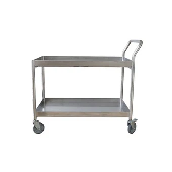 SYSBEL 2-poziomowy wózek laboratoryjny ze stali nierdzewnej na kółkach